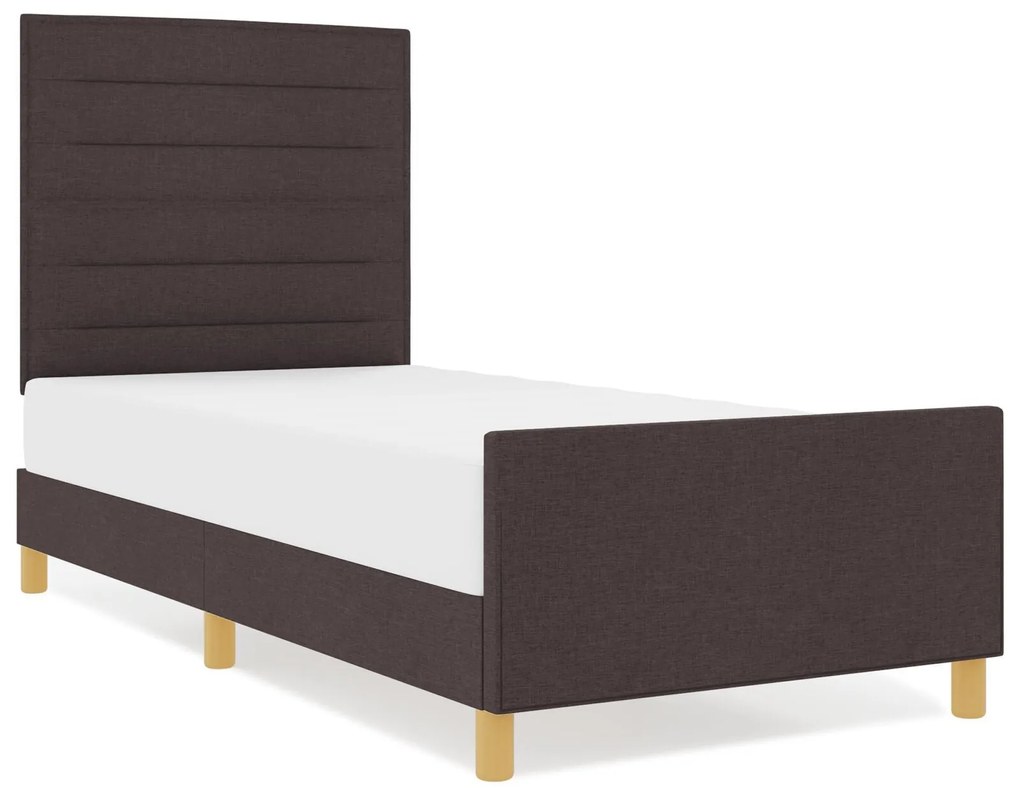 Estrutura de Cama vidaXL Castanho Escuro 90x190 cm Tecido