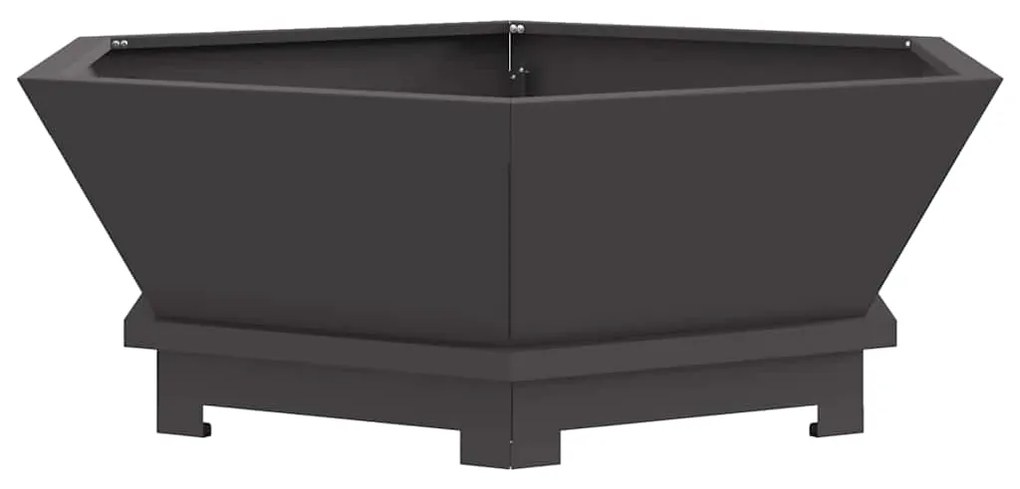 Fogueira Hexagonal vidaXL Preta 75x75x28 cm em Aço