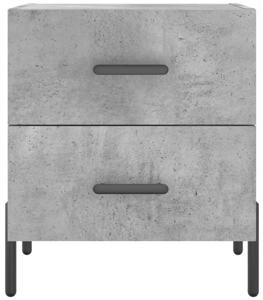 Mesas de cabeceira 2pcs derivados de madeira cinza cimento