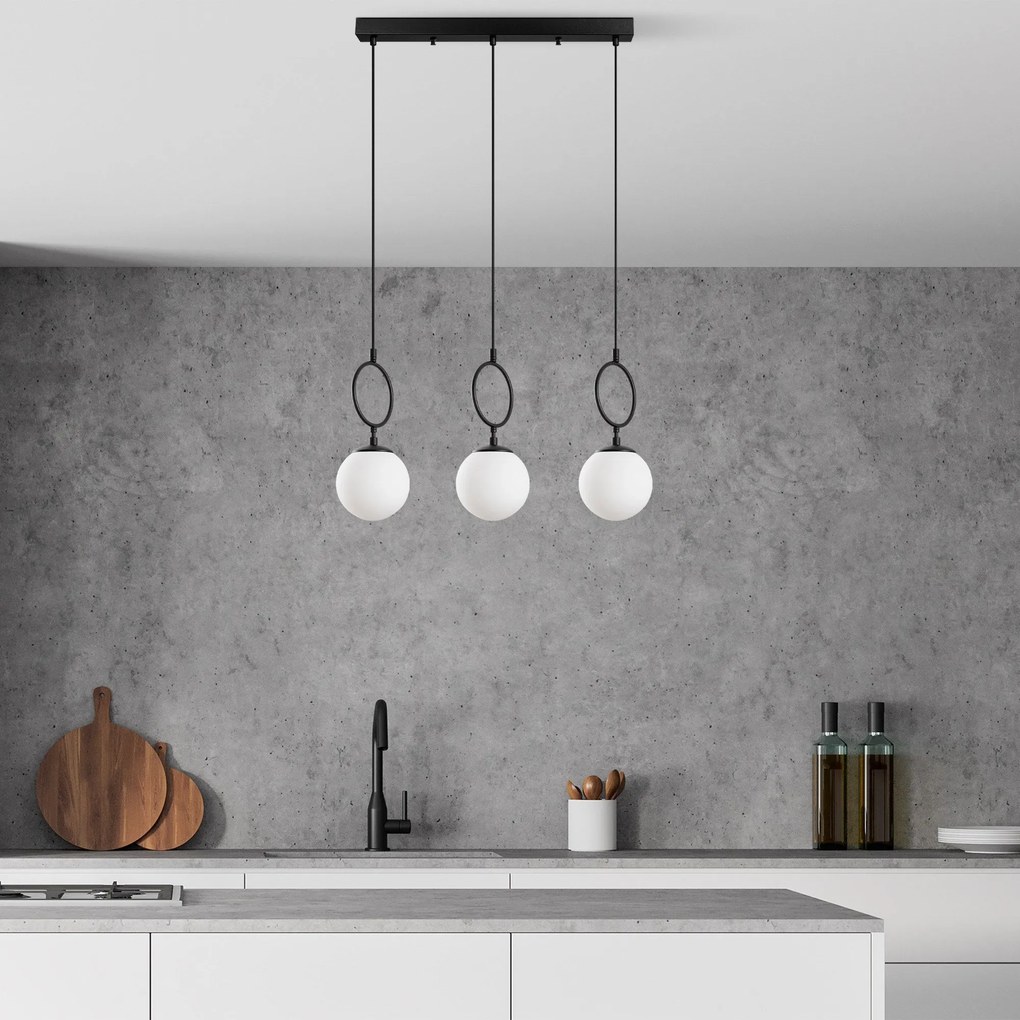 Chandelier Ring – Preto – 75 cm Largura x 185 cm Altura Máx.