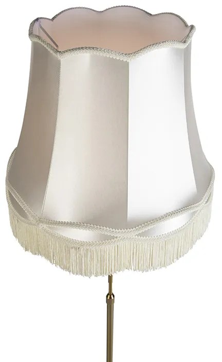 Candeeiro de pé bronze com cúpula Granny creme 45 cm ajustável - Parte Country / Rústico