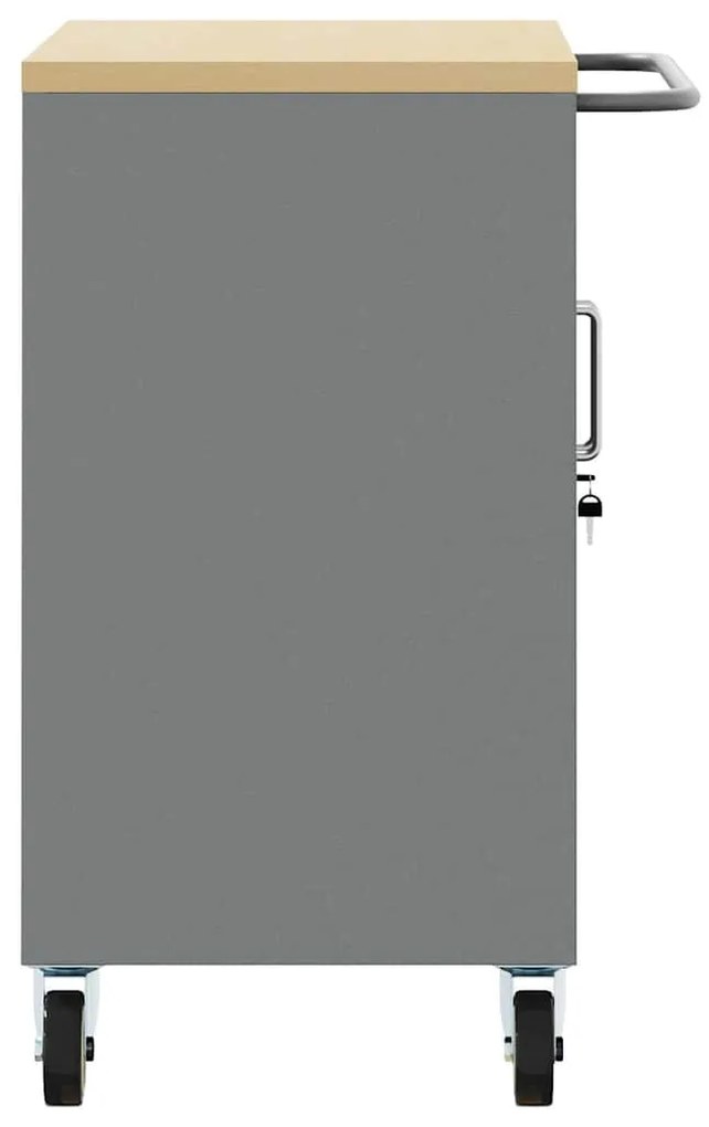 Gabinete de Ferramentas vidaXL com Rodas e Tranca Preto 75x45x85 cm Aç