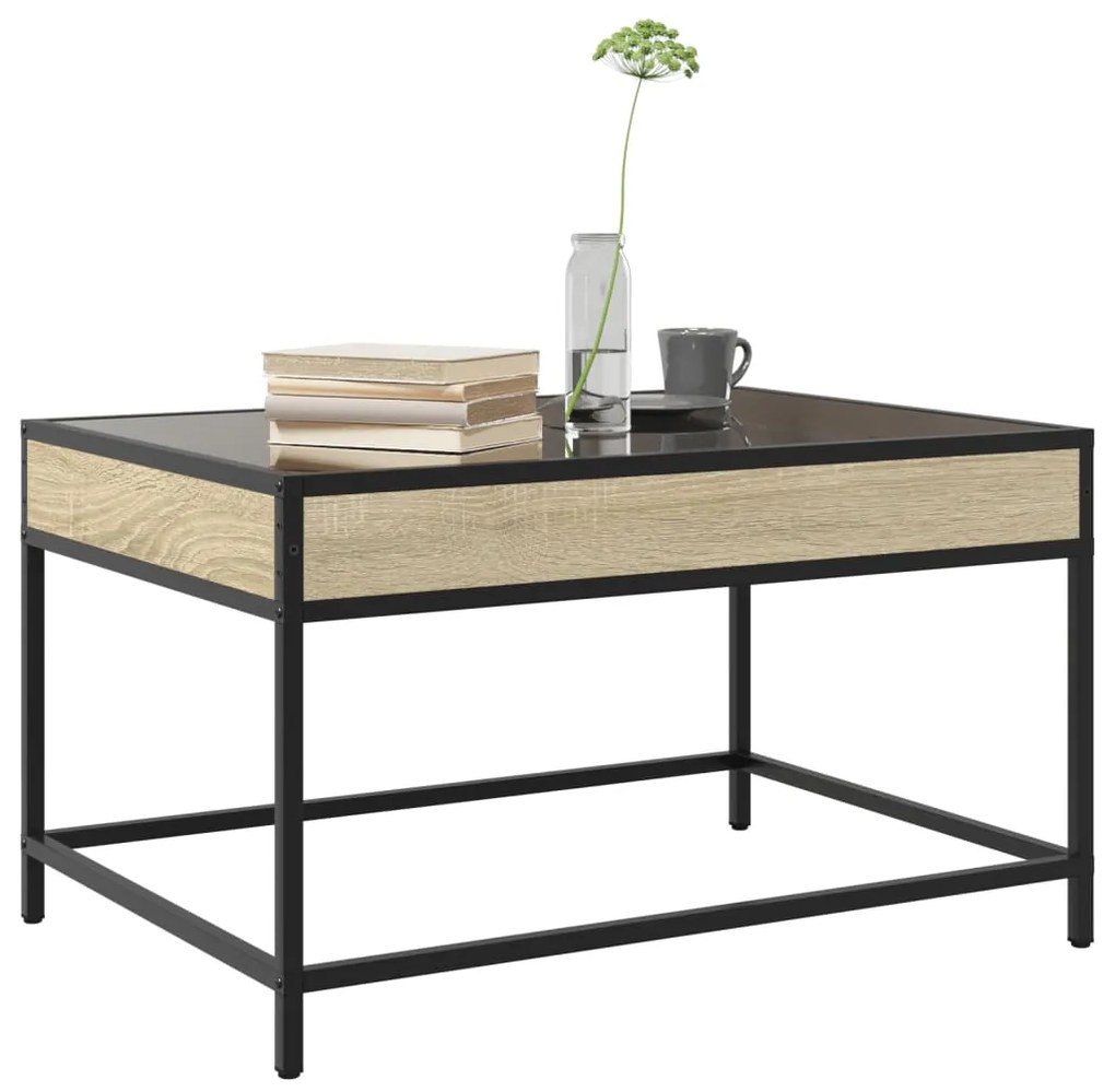 Mesa de centro luzes LED Infinity 70x50x41 cm carvalho sonoma