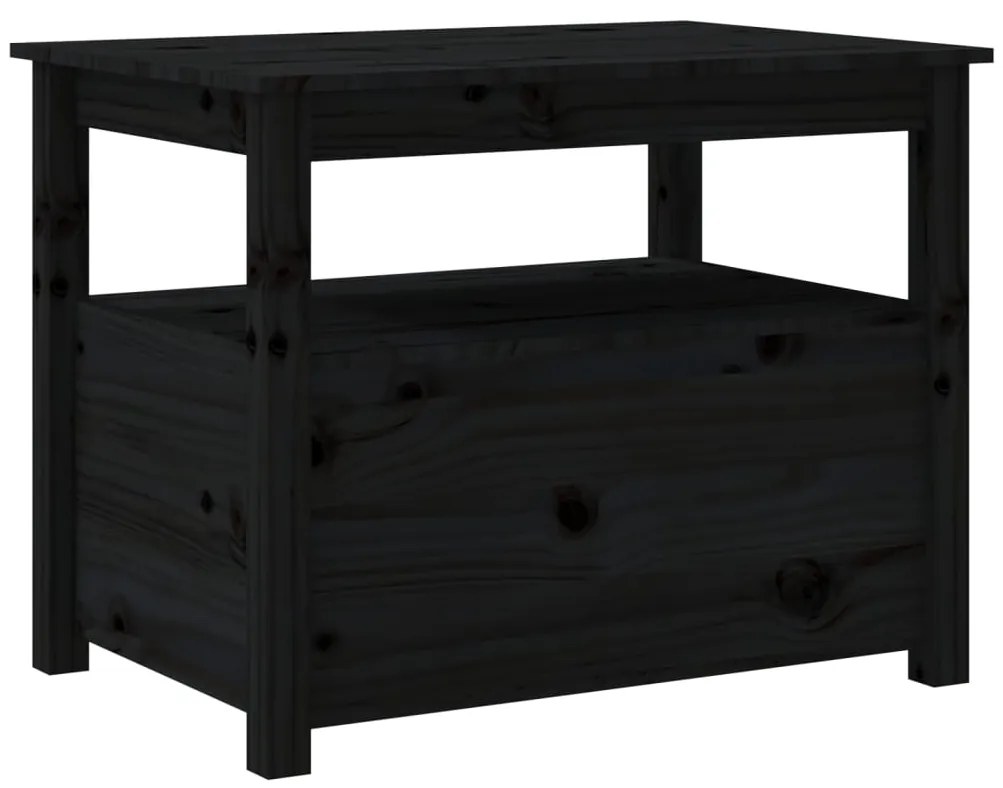 Mesa de centro 71x49x55 cm pinho maciço preto