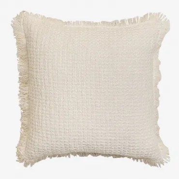 Almofada Quadrada 45x45 Cm Em Algodão Seyrig Beige Creme - Sklum