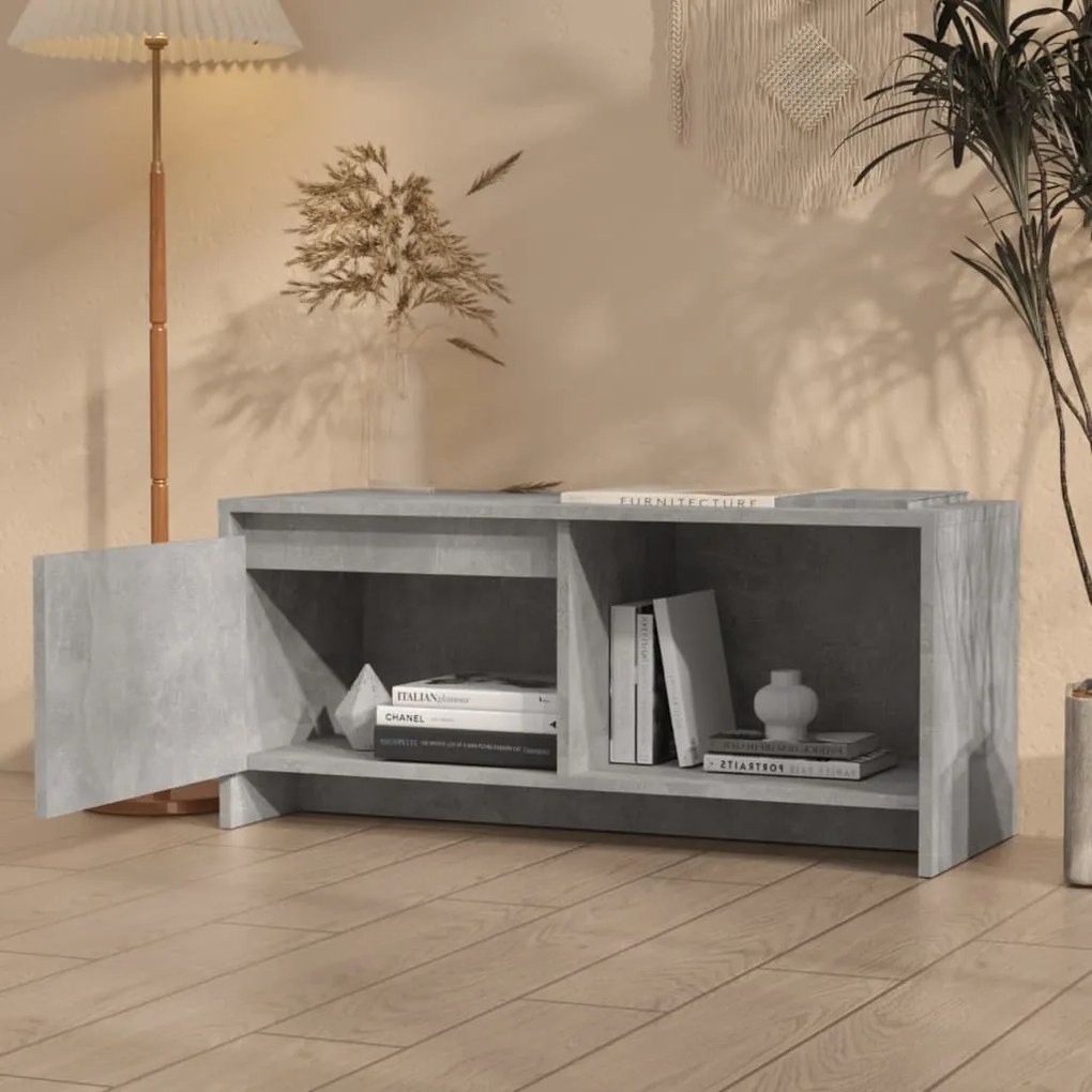 Móvel de TV 90x35x40 cm derivados de madeira cinza-cimento