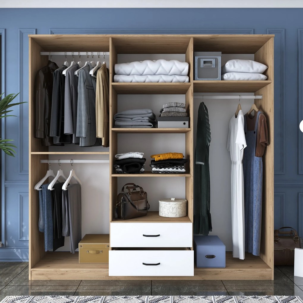 Guarda-roupa BA130 – Nogueira – 210 cm x 210 cm x 51,5 cm