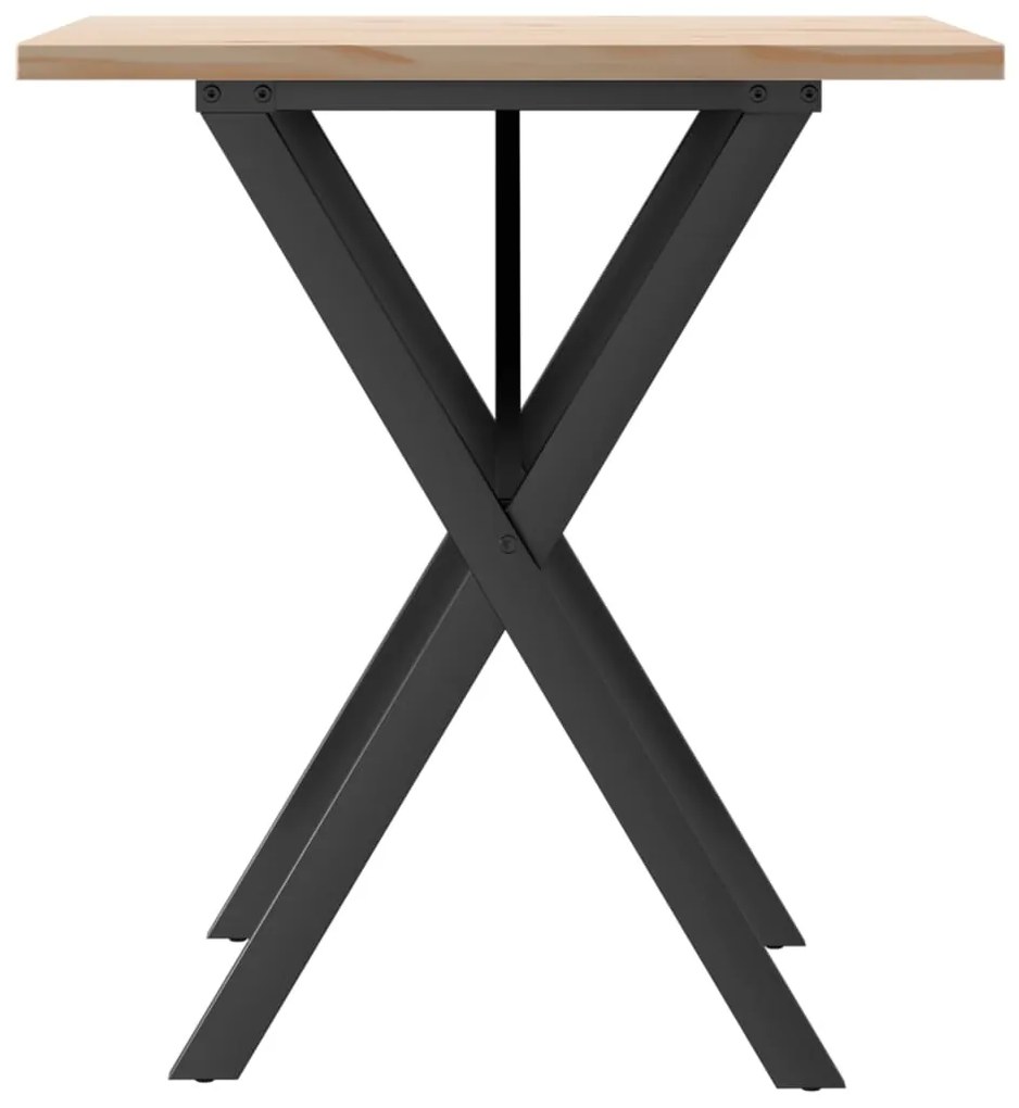 Mesa de jantar estrutura em X 70x70x75,5 cm pinho/aço