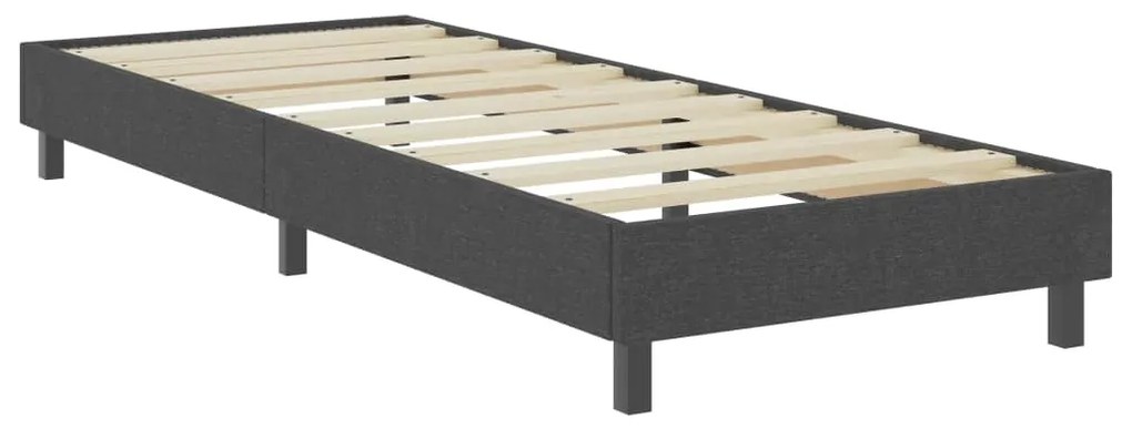 Cama boxspring 100x200 cm tecido cinzento-escuro