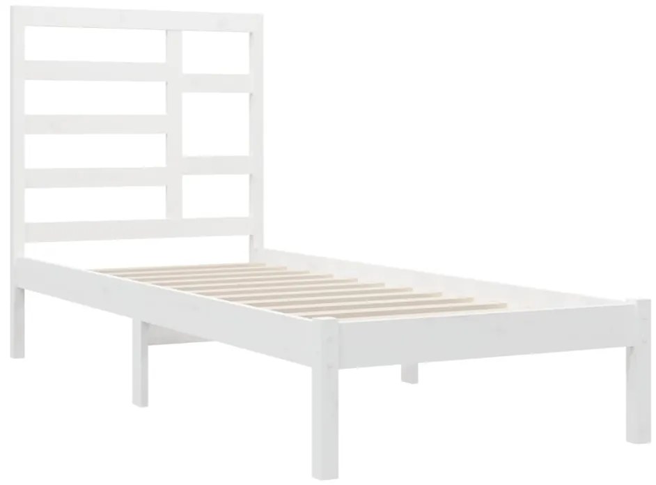 Estrutura de cama 100x200 cm madeira maciça branco