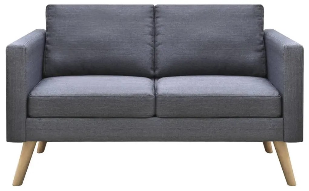 Conjunto de sofás de 2 lugares e 3 lugares tecido cinza escuro