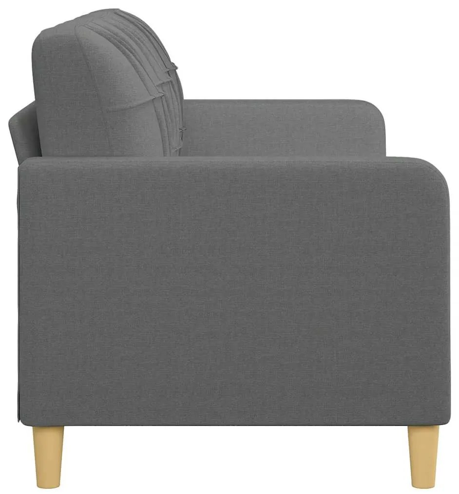 Sofá de 3 lugares 180 cm tecido cinza-escuro