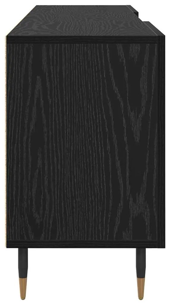Gabinete para TV com prateleira Carvalho preto 150 x 30 x 50 cm