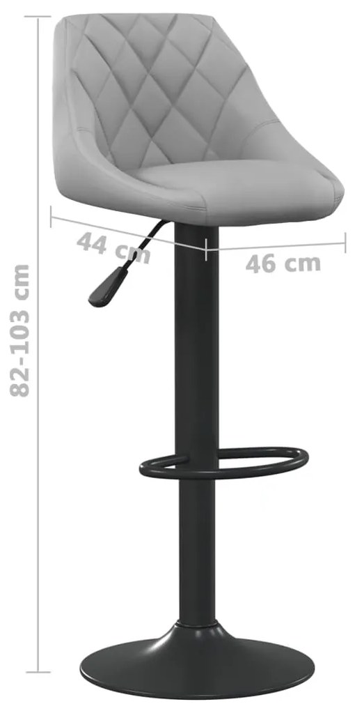 Cadeiras de bar 2 pcs veludo cinzento-claro