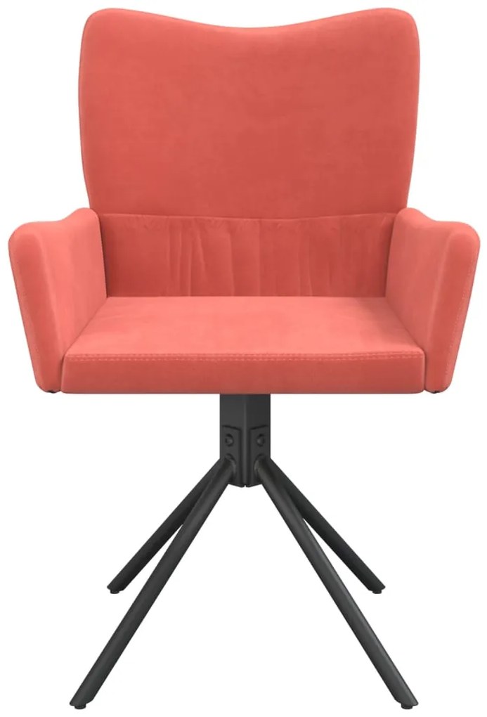Cadeiras de jantar giratórias 2 pcs veludo rosa