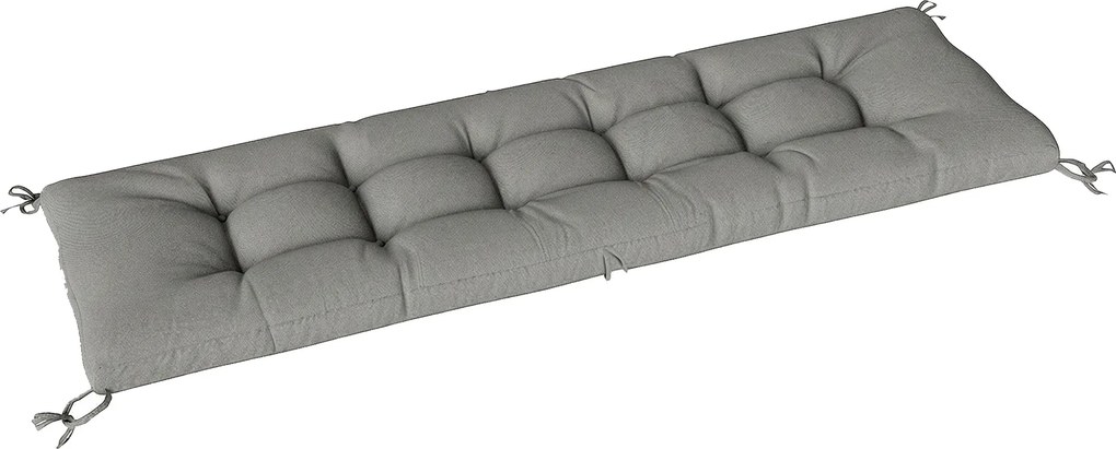 Outsunny Almofada para Banco Exterior com Alças de Fixação Proteção UV50+ Recuperação Lenta Interior Exterior 198x65x13 cm Cinza | Aosom Portugal