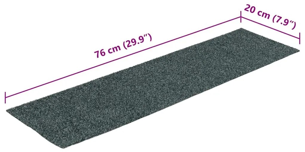 Tapetes de escada adesivos 30 pcs 76x20 cm retangular verde