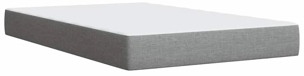 Cama boxspring com colchão 120x190 cm tecido cinzento-claro