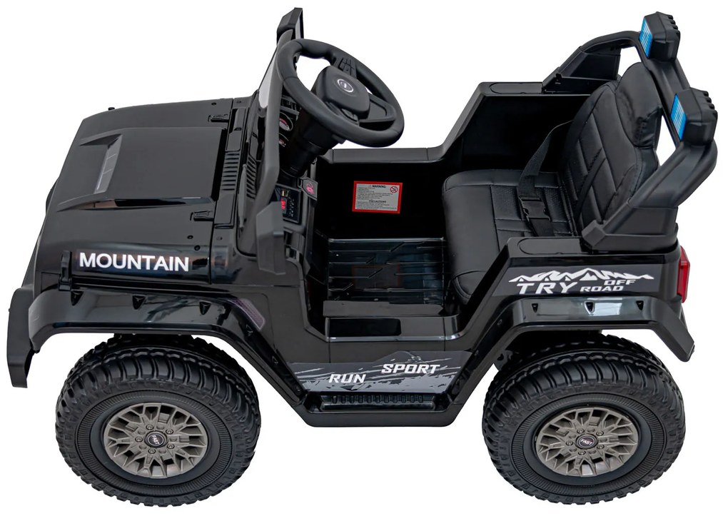 Carro elétrico para Crianças Off Road MOUNTAIN 12V Rodas Espuma EVA, Assento Couro ecológico Preto