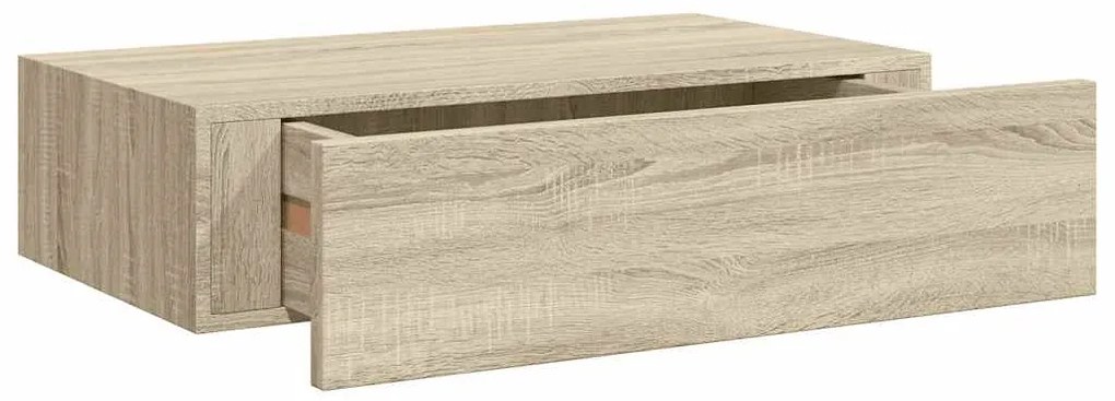 Prateleiras de parede c/ gavetas 2pcs MDF 40x23,5x10cm carvalho