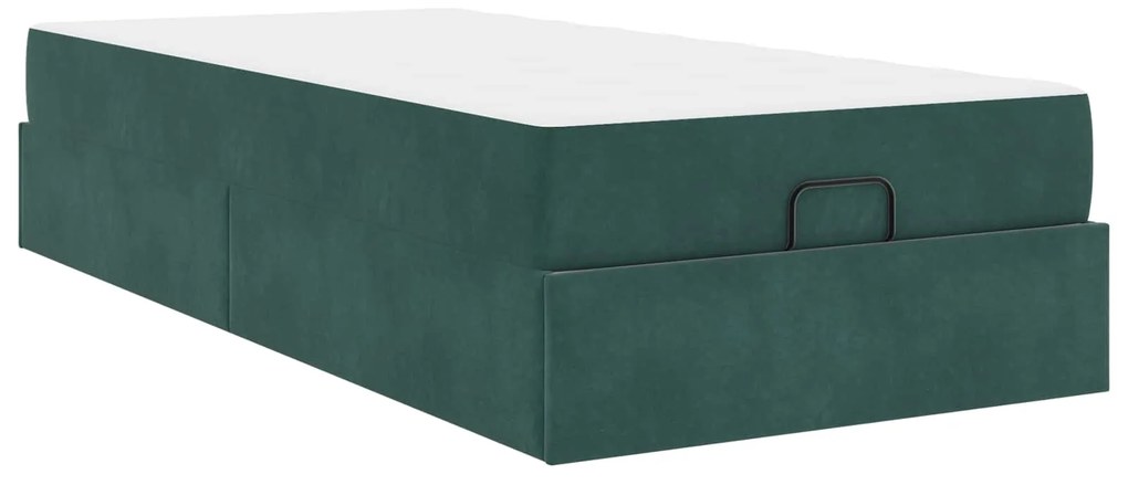 vidaXL Estrutura de cama com colchão com colchão 2 pcs Verde Veludo
