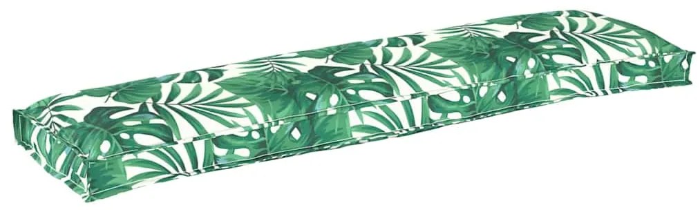 Almofadas de Palete para Banco 2 pcs Padrão de Folhas 150x40x8 cm Teci