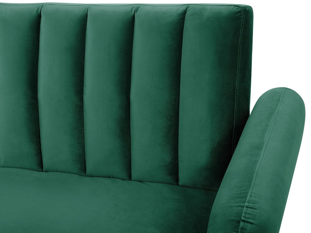 Sofá-cama 3 lugares em veludo verde esmeralda VIMMERBY Beliani