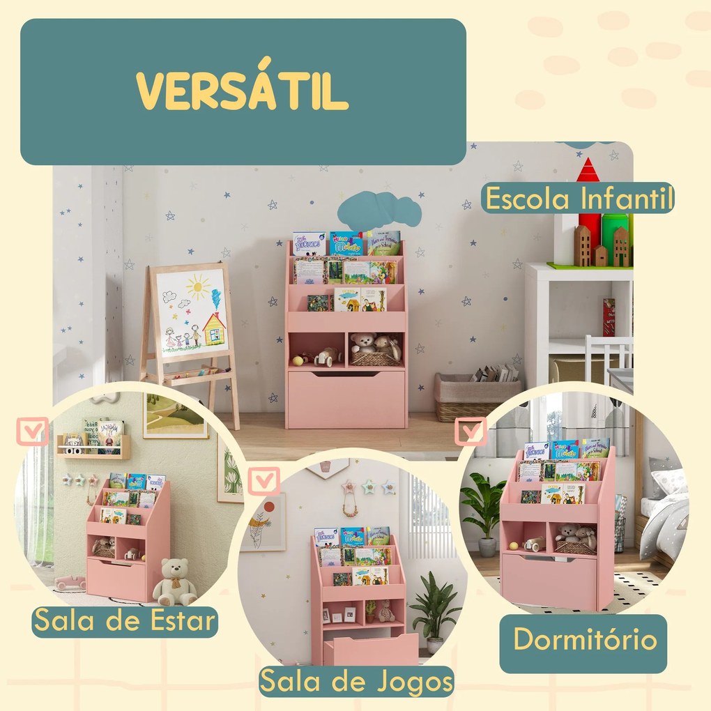 Estante com Prateleiras – Modelo Uppsala – 60x29 – Madeira – 6 Níveis