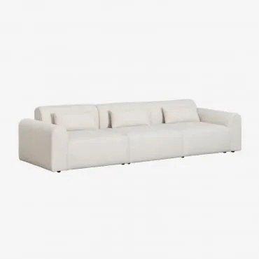 Sofá Modular De 3 Peças Em Borrego Borjan Chenille Branco - Sklum