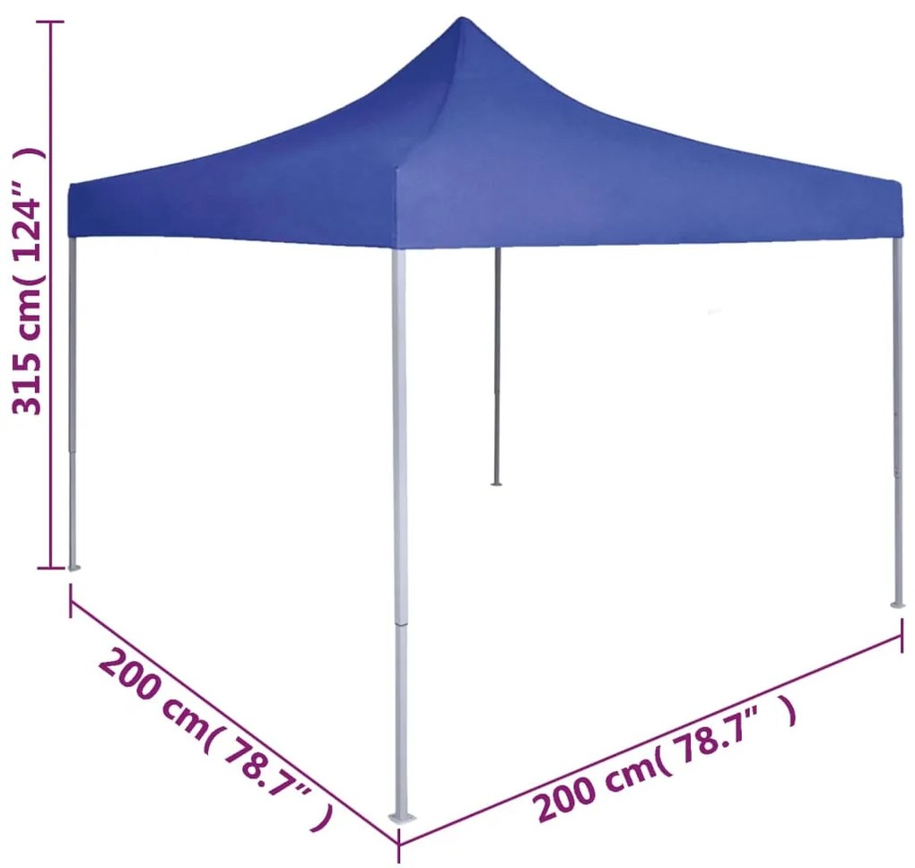 Tenda dobrável profissional para festas 2x2 m aço azul