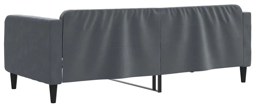Sofá-cama 90x190 cm veludo cinzento-escuro