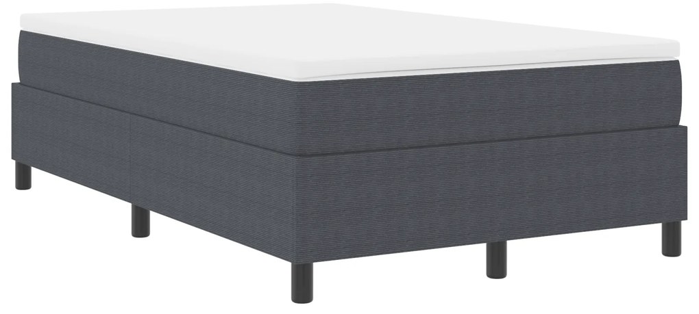 Cama Box Spring da com Colchão Cinza Escuro 120x200 cm Tecido de Cordu