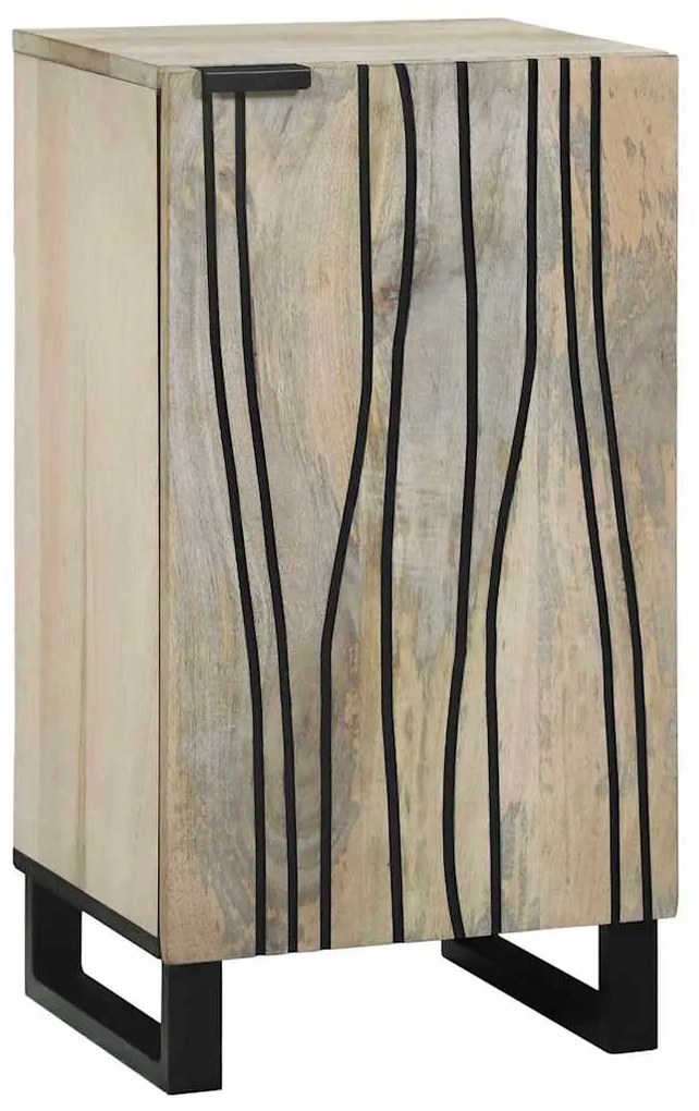 vidaXL Buffet Branco 40 x 33 x 75 cm Madeira de mangueira maciça