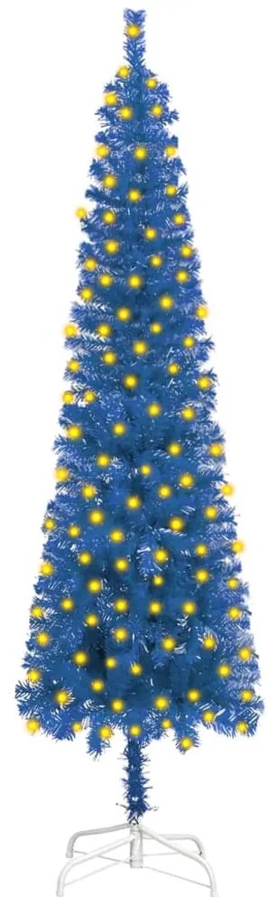 vidaXL Árvore de Natal pré-iluminada fina 180 cm azul