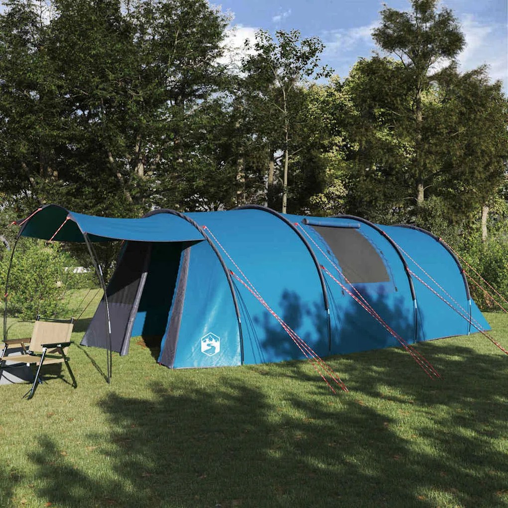 vidaXL Tenda túnel com telhado Azul e Cinza 740 x 370 x 220 cm