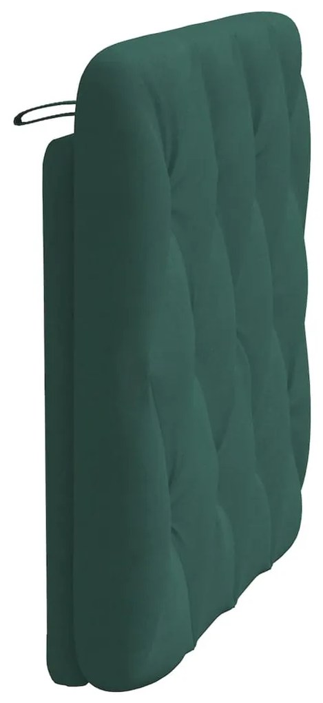 Almofadão de cabeceira 90 cm veludo verde-escuro