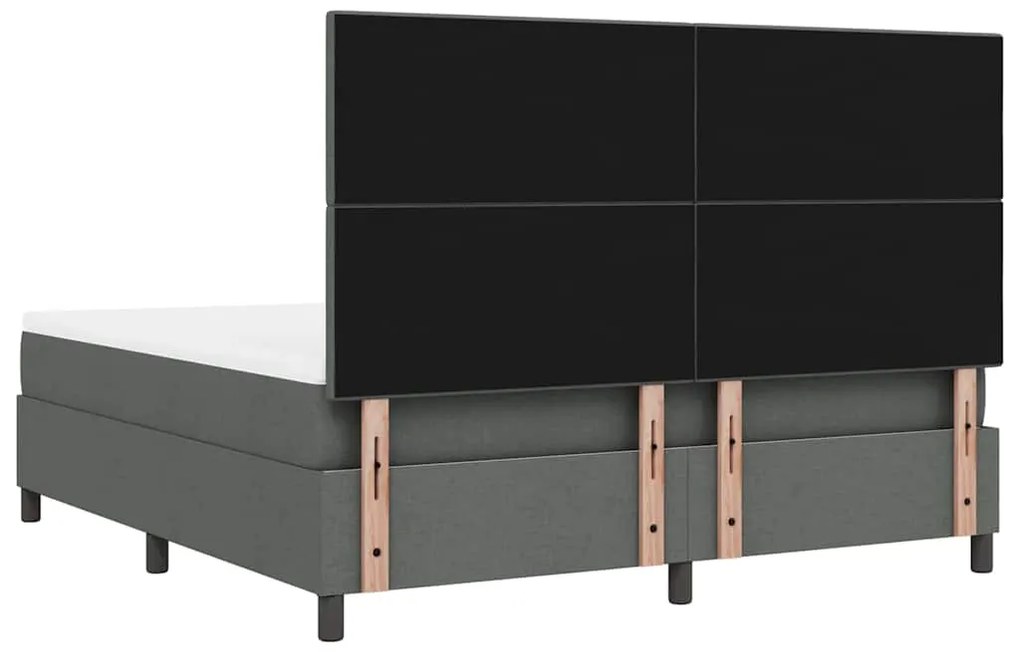Cama Box com Colchão Cinza Escuro Super King Tecido