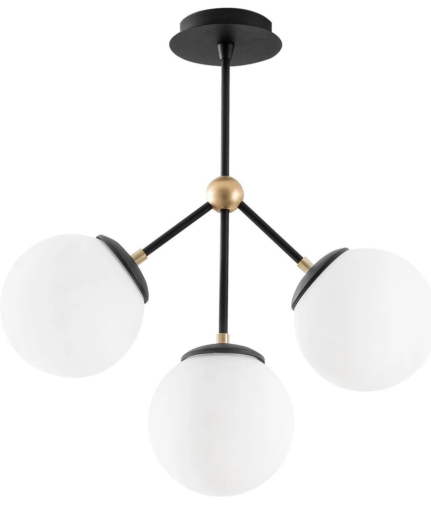Candeeiro de Teto Gondol – Branco/Preto – 45 x 15 cm