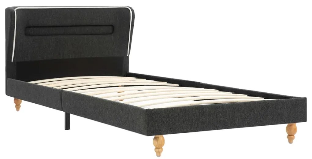 Cama com LED e colchão 90x200 cm serapilheira cinzento-escuro