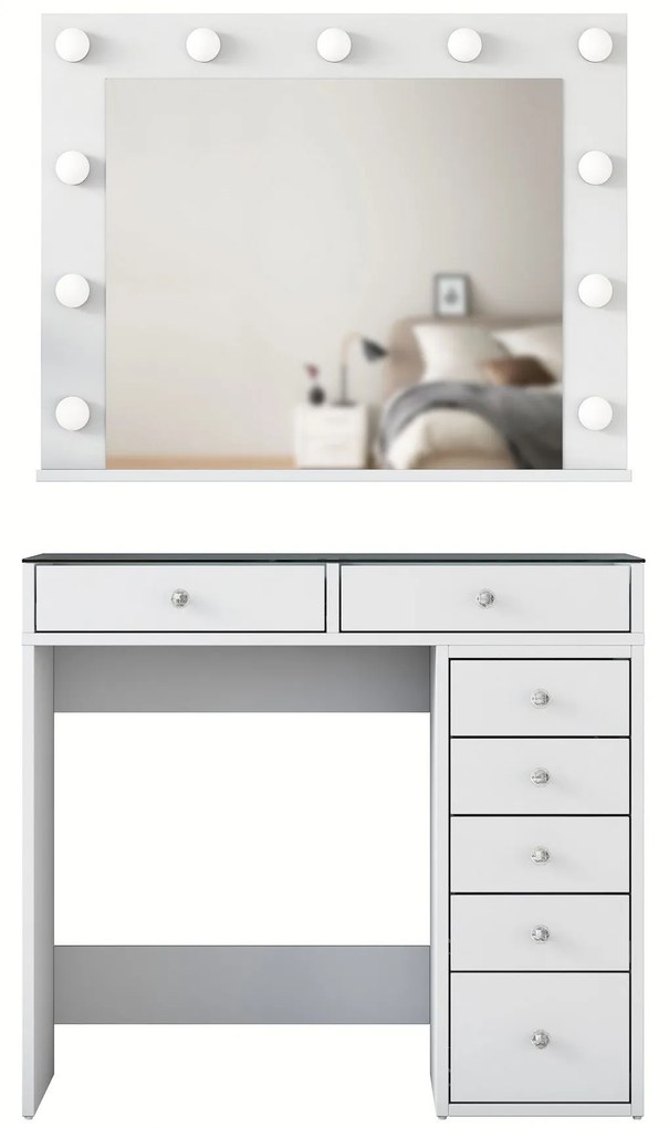 Mesa de Maquilhagem BJ117 – Branco – 90x79,8x44,5 cm