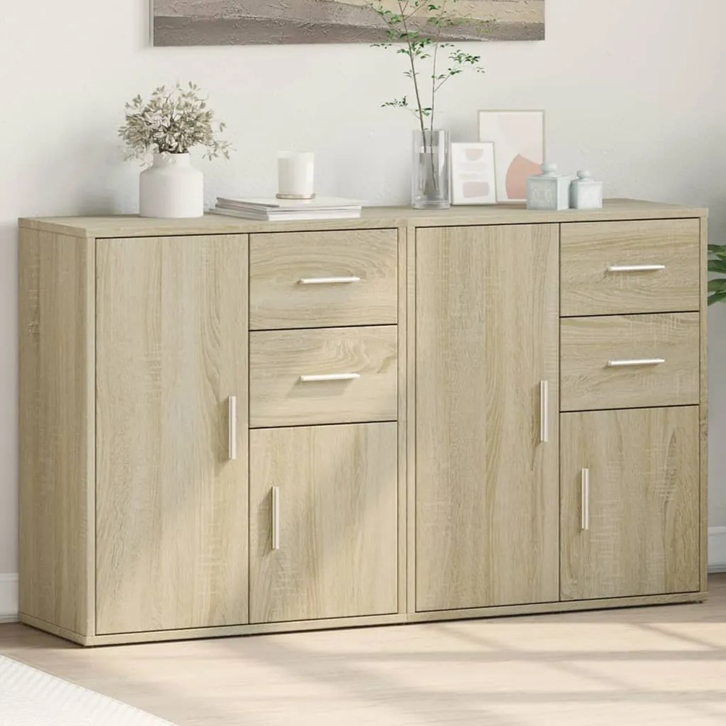 vidaXL Aparadores 2 pcs 60x31x70 cm derivados madeira carvalho sonoma