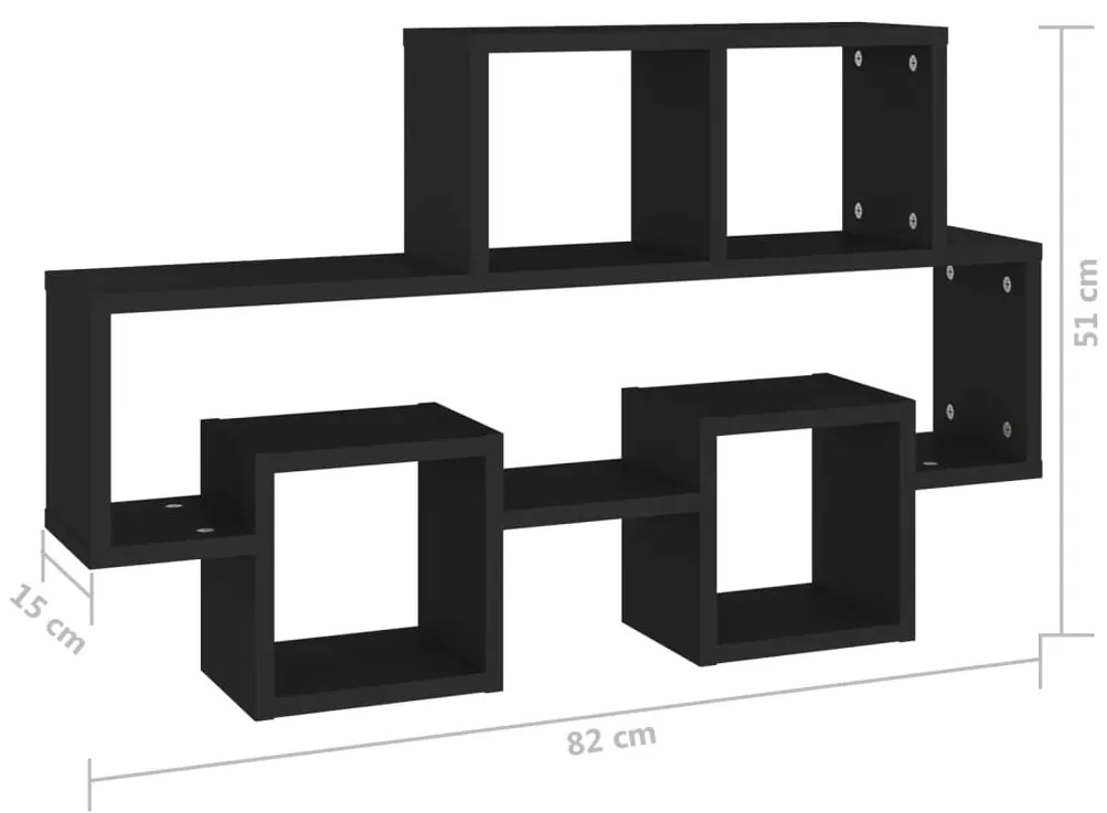 Prateleira parede formato carro 82x15x51cm contraplacado preto