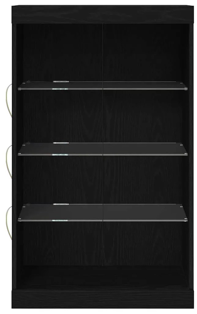 Sideboard vidaXL com Luzes LED Carvalho Preto 60,5x37x100 cm
