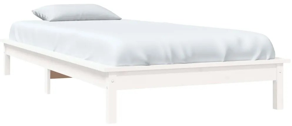 Estrutura de cama 90x200 cm pinho maciço branco