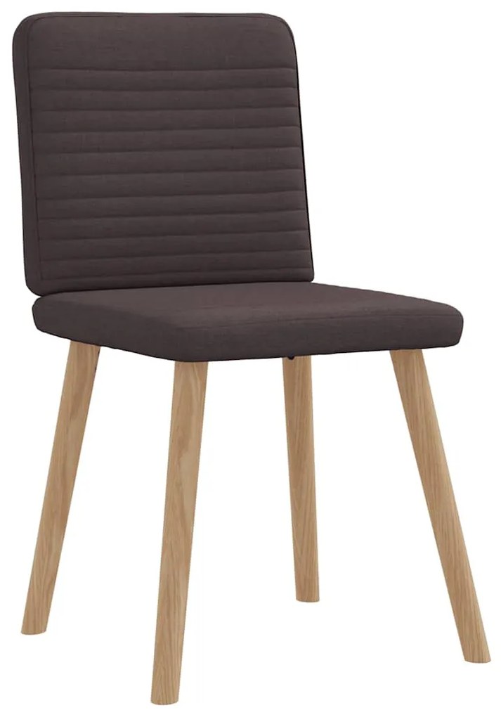 Cadeiras de jantar 4 pcs tecido castanho-escuro
