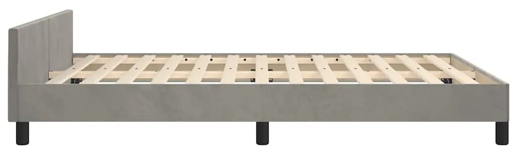 Estrutura de cama sem colchão 140x190 cm veludo cinzento-claro
