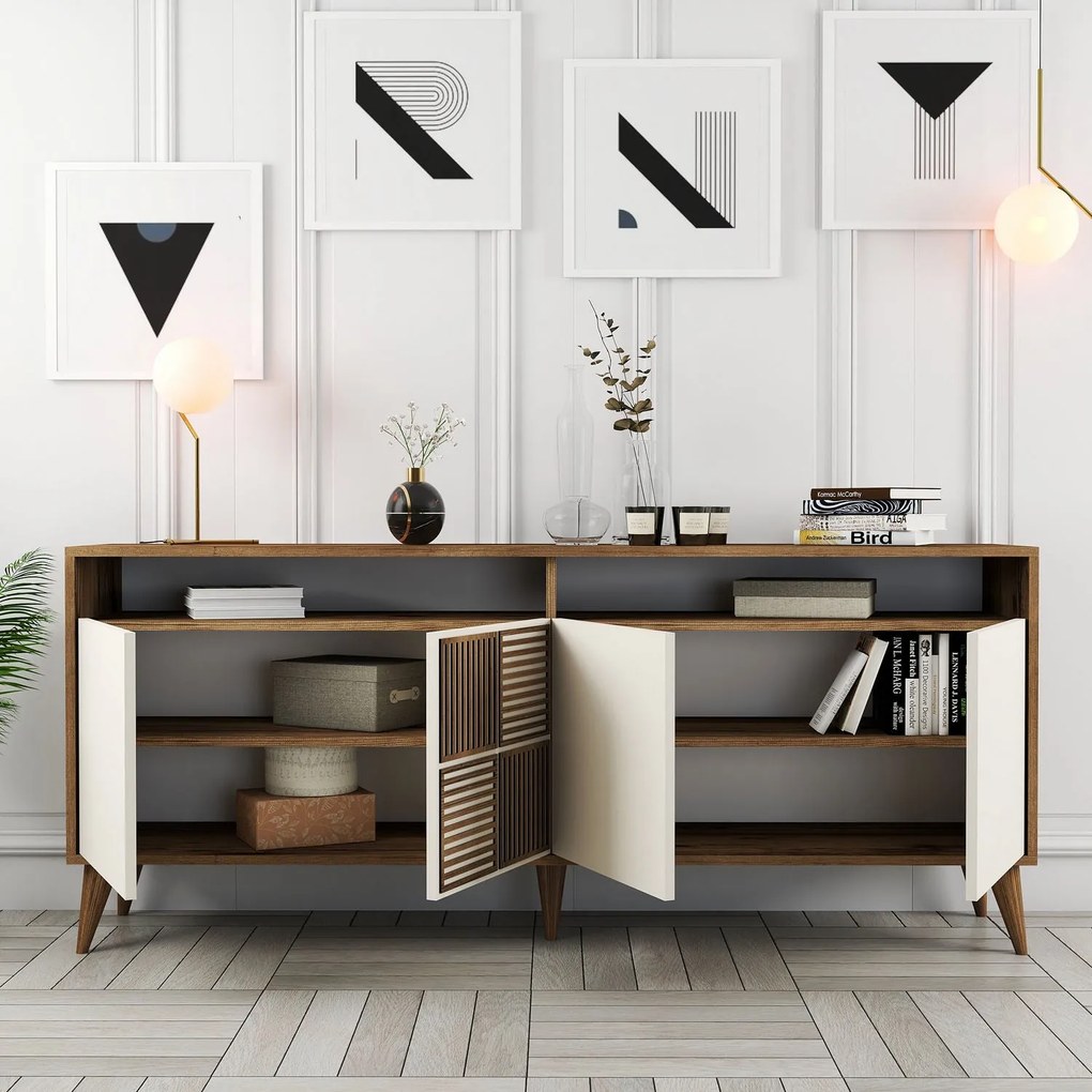 Console Milan – Walnut Cream – 180 x 78 x 35 cm