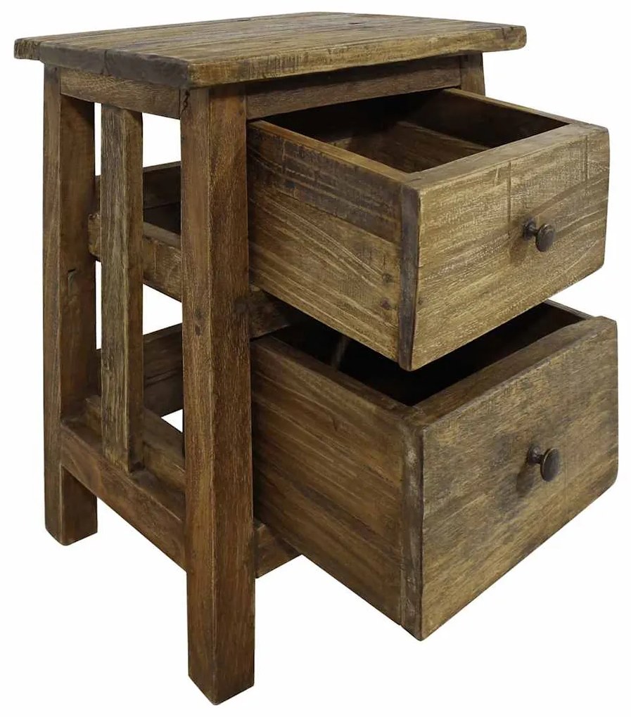 Mesa de cabeceira em madeira de mogno maciça 40x30x51 cm