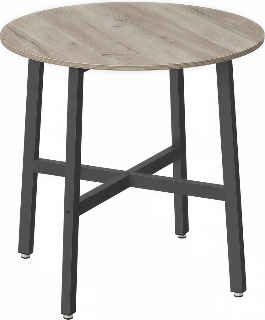 Mesa de jantar redonda pequena 80 cm de diâmetro (CADEIRAS NÃO INCLUIDAS) cinza mesclado com preto