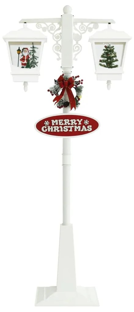 Candeeiro de rua c/ Pai Natal 81x40x188cm PVC branco e vermelho